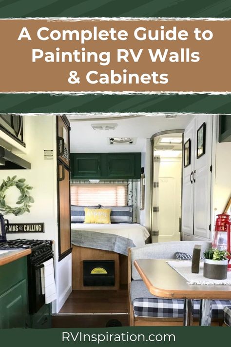 Looking to give your RV a fresh new look? Say goodbye to bland walls and boring cabinets with our Complete Guide to Painting RV Walls & Cabinets! From selecting the perfect colors and tools to prepping and executing the perfect paint job, we've got you covered. Whether you're a seasoned DIYer or a newbie, our step-by-step instructions and helpful tips will have your RV looking like a Pinterest-worthy dream in no time. #rvinspiration #rvmakeover How To Paint Rv Cabinets, Paint Camper Cabinets, Painting Rv Cabinets, Painting Rv Walls, Paint Rv, Rv Cabinets, Rv Decorating, Yellow Cabinets, Rv Makeover