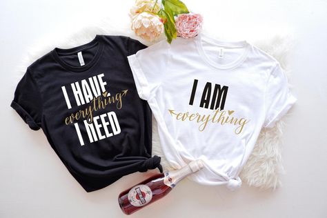 Jumpsuit Outfit Dressy Wedding, Husband And Wife Shirts, Anniversary Shirts, I Have Everything I Need, I Am Everything, Dating Anniversary Gifts, Couples Stuff, Couples Shirts, Aunt T Shirts