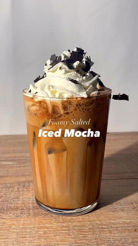 Recipe: - add 2 tbsp of instant coffee - follow @yourcoffeedude for more - add chocolate sauce - add a pinch of salt - pour over 35 ml of water - froth it for 1-2 min - add ice - add your milk of choice - optionally add some whipped cream • That's it. Enjoy! Ice Coffee With Ice Cream, Whipped Chocolate Coffee, Home Cafe Recipe, Ice Cream Coffee Drink, Chocolate Ice Coffee, Coffee With Ice Cream, Whipped Cream Coffee, Coffee With Whipped Cream, Coffee Recipes At Home