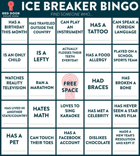 Ice Breaker Bingo, Ice Breaker Games For Adults, Activity Dice, Work Team Building Activities, Work Team Building, Fun Team Building Activities, Bingo Card Template, Picnic Activities, Team Building Games