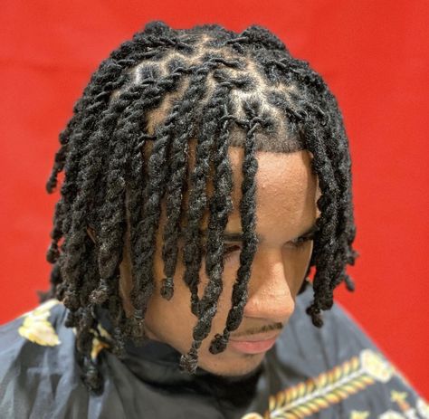 2 Strand Dreads Men, Twist Out Locs Men, 2 Strand Loc Retwist, 4 Strand Twist Dreads, Masc Twists, Men Two Strand Twist Locs, Loc Two Strand Twist Styles Men, Braids That Look Like Dreads, Hightop Dreads Two Strand Twist