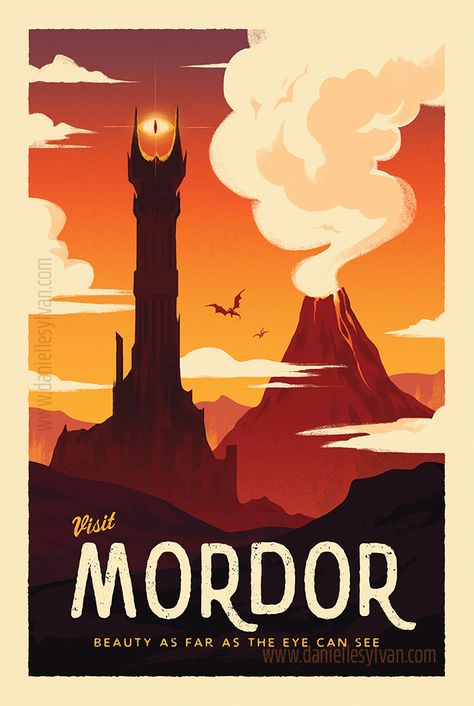 Lord of the Rings Travel Posters - Created by... Art Bio, Poster Grafico, Middle Earth Art, Tolkien Art, Lotr Art, Illustration Photo, Retro Travel Poster, A4 Poster, Poster Vintage