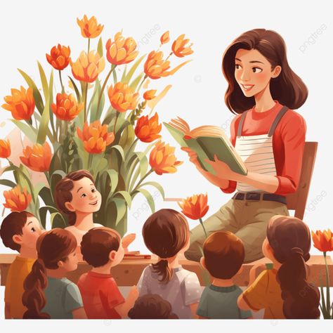 Teacher Aesthetic Drawing, Teacher Teaching Students Cartoon, Student And Teacher Cartoon, Teacher Drawing Illustration, Teacher Student Aesthetic, Teacher Art Illustration, Teachers Day Aesthetic, Teacher Illustration Cute, Teachers Day Painting