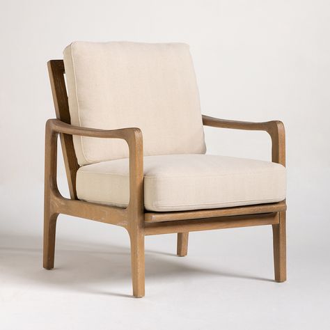 Cream linen meets solid oak. You just met the chair of your dreams.  💭😍

🛒: Murcia accent chairs Midcentury Interior Design, Mid Century Interior Design, Midcentury Interior, Wooden Lounge Chair, Luxury Arm Chair, Mid Century Interior, Boho Chair, Furniture Design Chair, Comfortable Armchair