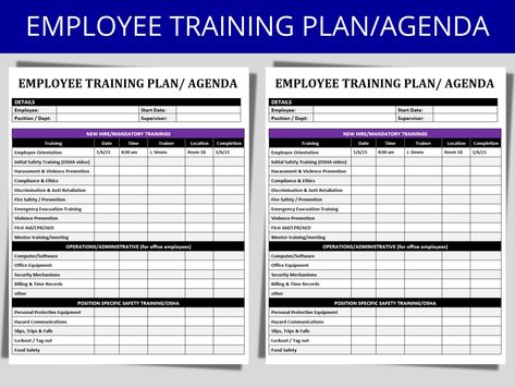 The Employee Training Plan Template, a versatile HR scheduling tool, is designed to streamline training processes, track employee progress, and enhance the onboarding experience. This employee training plan template can serve as a training tracker, new hire schedule, as well as an onboarding agenda, making it an essential resource for HR professionals. Elevate your training initiatives, ensure compliance, and foster employee development with our Employee Training Template, an invaluable addition Training Plan Template, Employee Training Plan Template, Employee Development Plan, Training Tracker, Workplace Training, Annual Planning, Employee Development, Going Back To College, Week Schedule