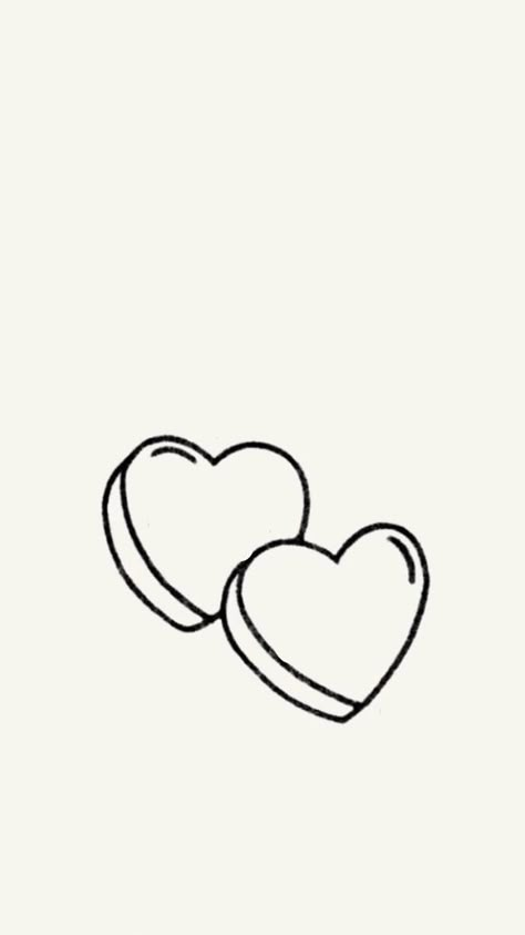 Valentines Candy Tattoo, Bff Heart Tattoo, Heart Outline Tattoo Design, Interlocked Hearts Tattoo, Candy Heart Doodle, Conversation Heart Tattoo Outline, Valentines Candy Hearts Drawing, Cute Simple Heart Tattoos, Small Valentine Tattoos