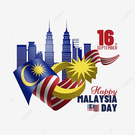 Malaysia Day Poster Design, Malaysia Day Poster, Malaysia Day, Building Silhouette, Independence Day Flag, Day Illustration, Building Illustration, Architecture Landmark, Moon Pattern