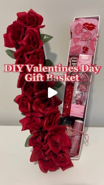 Valentine’s Day Basket For Co Worker, Red Themed Valentines Basket, Valentine Gift Packaging, Valentines Dollar Tree Diy Gift Ideas, Valentine's Day Gift Baskets Ideas, Valentine Gifts To Sell Ideas, Simple Valentine’s Day Gift Basket, Etsy Valentines Day Gifts, Valentine's Basket Idea