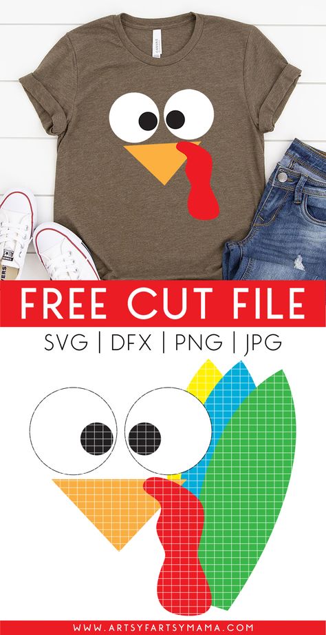 Thanksgiving Turkey Shirt with FREE Cut File | artsy-fartsy mama Thanksgiving Tshirt Ideas, Thanksgiving Tshirts, Diy Turkey, Thanksgiving School, Teachers Thanksgiving, Shirts Diy, Thanksgiving Projects, Silhouette School, Turkey Trot