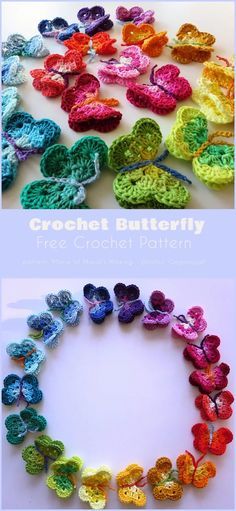 Funny Butterfly, Crochet Butterflies, Crochet Butterfly Free Pattern, Butterfly Patterns, Crochet Butterfly Pattern, Daisy Duke, Funny Ideas, Crochet Flowers Free Pattern, Colorful Crochet