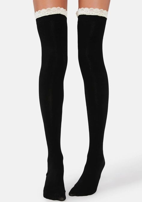 Goth Ballerina, Black Thigh High Socks, Pillow Princess, Goth Stuff, Thigh High Sock, Thigh Socks, Clothing Wishlist, Fall 23, Black Thigh High