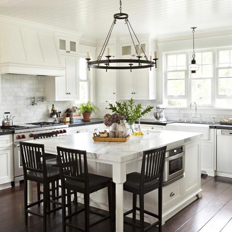 kitchen island ideas you probably haven ... Kitchen Islands Ideas With Seating, Kitchen Island With Stove, Model Dapur, Industrial Kitchen Island, Unique Kitchen Design, Interior Boho, Square Kitchen, Kabinet Dapur, Small Kitchen Island