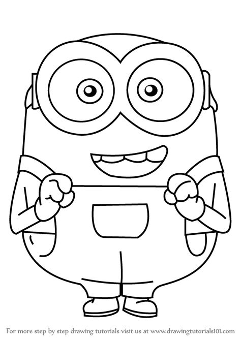 How To Draw A Minion, How To Draw Minions, Bob Minion Drawing, Minion Drawing Cute, Coloring Minions, Bob From Minions, Drawing Minions, Minions Drawing, Draw A Minion