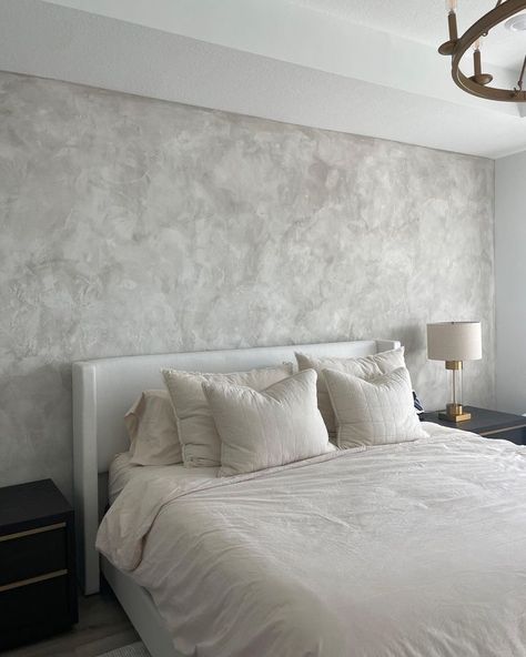 Concrete Feature Wall Bedroom, Textured Walls Ideas Bedrooms, Venician Plaster Walls Living Rooms, Textured Wall For Bedroom, Bedroom Wall Texture Paint Ideas, Wall Texture Design Living Rooms, Bedroom Wall Texture, Welcome To My Home, Washing Walls