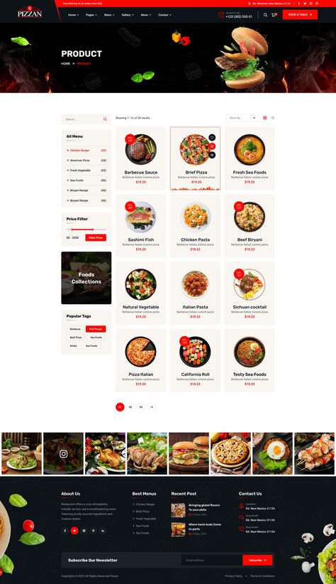 Pizzan - Fast Food & Restaurant Figma Template Food Web Design, Restaurant Website Templates, Restaurant Web, Food Fast, Figma Template, Restaurant Website, Fish And Chicken, Food Menu Design, Ui Design Website