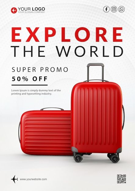 Luggage Ads, Bag Ads, Brand Posters, Eid Mubarak Gif, Advertisement Ideas, Bag Poster, Bag Advertisement, Travel Flyer, Cricket Logo