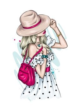 Premium Vector | Beautiful girl in a stylish coat, boot, scarf and hat. spring or autumn clothes and umbrella. Fashion Vector, Pop Art Girl, Girly Drawings, Stylish Coat, Girly Art Illustrations, Autumn Clothes, Fashion Art Illustration