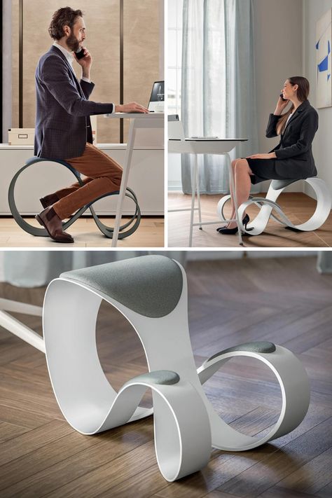 The Moon Chair is Combining Artistic Design with Ergonomic Comfort for Workspaces. Learn More! Sensory Design, Ergonomic Furniture, Kneeling Chair, Moon Chair, Ergonomics Furniture, Office Chair Design, Stylish Chairs, Creative Furniture, Yanko Design