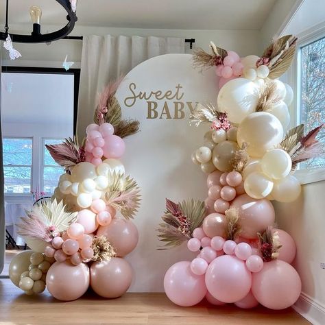 Pink Baptism Decorations, Baby Girl Christening Decorations, Christening Decorations Girl, Christening Ideas Girl, Girl Baptism Decorations, Girl Christening Decorations, Baby Girl Balloons, Christening Party Decorations, Pink Baby Shower Ideas