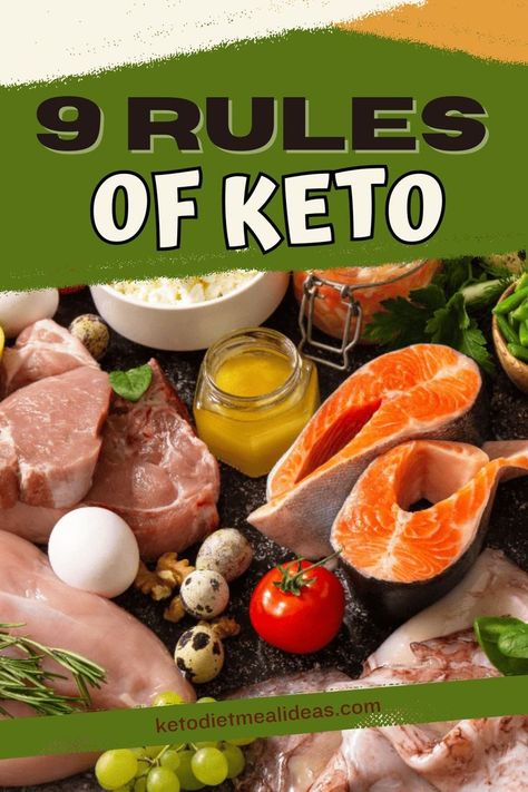 A selection of keto-friendly foods, including salmon, chicken, eggs, cheese, and vegetables, highlighting essential ingredients for a ketogenic diet. Keto Diet Rules, Low Carb Beginners Guide, Keto Does And Donts, What Is A Keto Diet, How Many Carbs A Day On Keto Diet, Keto Rules For Beginners, Start Keto Diet For Beginners, What To Eat On Keto, Keto Rules