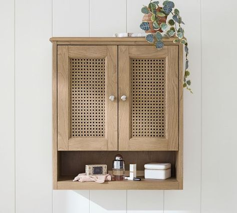 sausalito bath | Pottery Barn Small Mounted Cabinet, Bathroom Wall Cabinet Ideas, Small Bathroom Wall Cabinet, Small Wall Cabinet, Cabinet Above Toilet, Pottery Barn Bathroom, Bathroom Wall Cabinet, Bathroom Wall Storage, House Storage