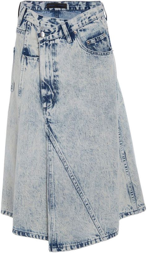 Denim Skirts Online, Skirts Denim, Denim Skirt Women, Acid Wash Denim, Denim Skirts, Denim Midi Skirt, Skirts Online, Denim Details, Proenza Schouler