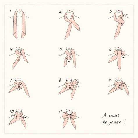 Ways To Tie Scarves, Tie A Scarf, Scarf Knots, How To Wear A Scarf, Tie Scarf, Twilly, Scarf Tying, How To Wear Scarves, Diy Bow