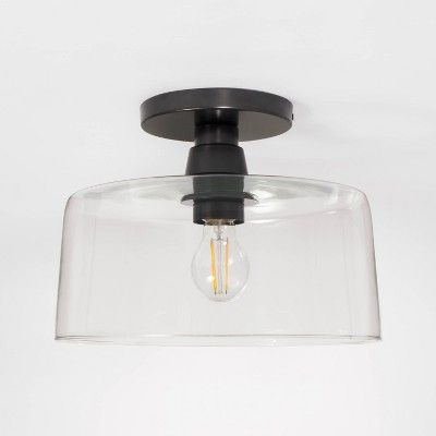 Black Flushmount Light, Low Profile Entry Light, Light Fixture For Entryway, Black Entry Light Fixture, Entry Way Light Fixtures Modern, Semi Flush Ceiling Lights Black, Moody Office Light Fixture, Studio Mcgee Flush Mount Lighting, Kitchen Sink Ceiling Light