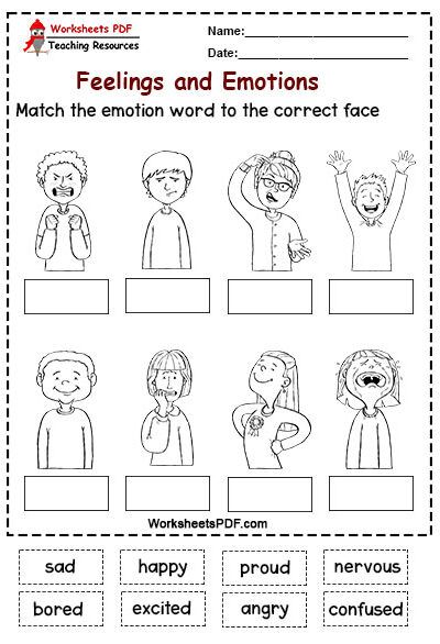 Match the emotion word to the correct face Emotions Worksheets For Kindergarten, Feelings Worksheet Kindergarten, Feelings Worksheets For Kids, Emotions Worksheets For Kids, Feeling Worksheet, English Emotions, Emotions Worksheet, Counseling Corner, African Drawings