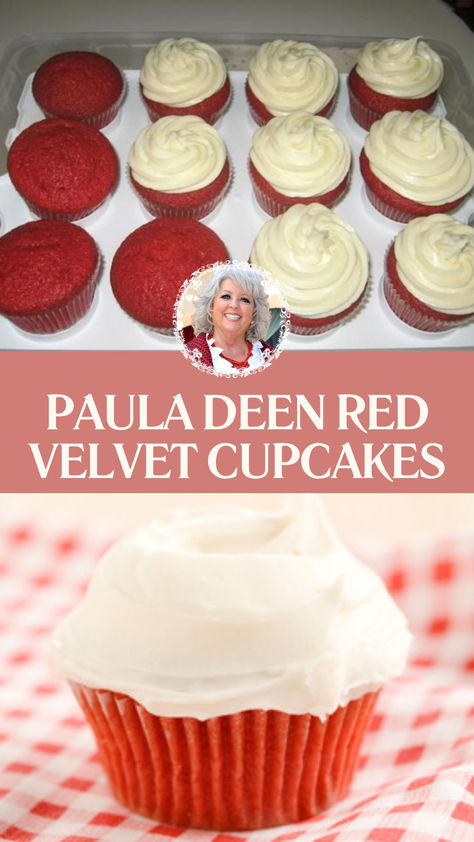 Paula Deen Red Velvet Cupcakes Paula Deen Red Velvet Cupcakes, Super Moist Red Velvet Cupcakes, Red Velvet Cream Cheese Cupcakes, Red Velvet Cupcakes From Scratch, Redvelvet Cupcakes Recipe, Homemade Cupcake Recipes From Scratch, Red Velvet Cupcakes Decoration, Red Velvet Cupcake Recipes, Best Red Velvet Cupcake Recipe