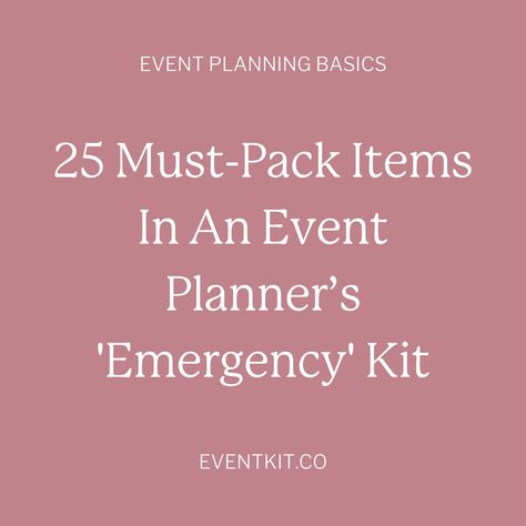 No matter the size of the event, you can never be prepared enough! Here's our check list for when you're needing to deal with those pesky 'minor emergencies' on event day. #eventplanning #eventkit #eventplanner #eventplanning, #eventdesign, #eventstyling, #eventprofs, #eventmanagement, #eventinspiration, #eventcompany #eventagency Event Planner Must Haves, Event Checklist, Home Baking Business, Aesthetic Digital Planner, Event Planning Organization, Event Planning Career, Event Planning Template, Planner Board, Event Planning Checklist