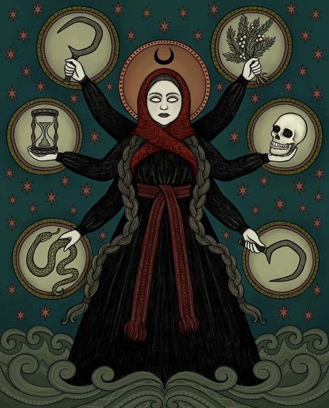 Artist: Duchess of Lore, “Slavic Goddess Marzanna” Goddess Morana, Slavic Witch, Goddess Of Winter, Slavic Goddess, Slavic Paganism, Chaos Magick, Book Swap, Folklore Art, Slavic Folklore