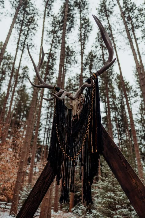 Viking Meets Pagan Winter Wedding · Rock n Roll Bride Witch Themed Wedding Ideas, Pagan Wedding Theme, Pagan Themed Wedding, Viking Wedding Jewelry, Gothic Pagan Wedding, Viking Fall Wedding, Viking Forest Wedding, Nordic Wedding Traditions, Viking Themed Party Decor