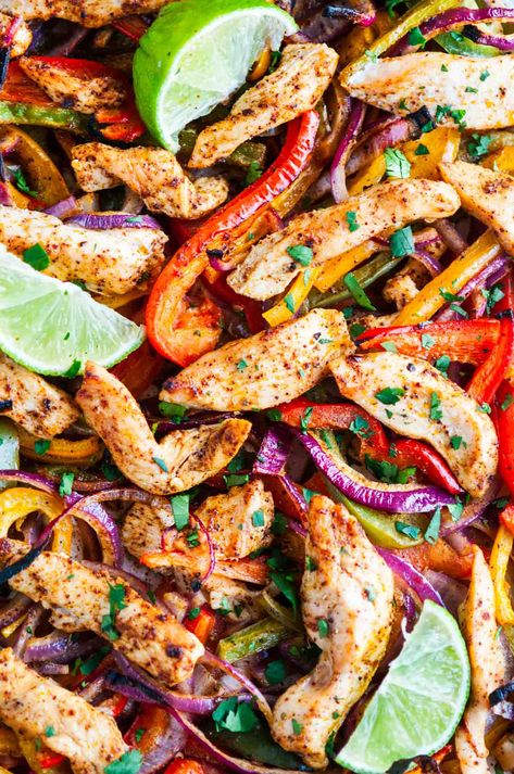 Sheet Pan Chicken Fajitas - Aberdeen's Kitchen Suga Details, Sheet Chicken, Sheet Pan Chicken Fajitas, Chicken Fajitas Recipe, Chicken Spaghetti Casserole, Mexican Chicken Casserole, Fajitas Recipe, Chicken Fajita Recipe, Pan Chicken Fajitas