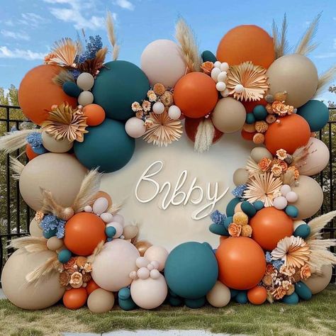 Amazon.com: Dusty Blue Orange Balloon Garland Double Stuffed Burnt Orange White Sand Beige Balloon Dark Teal Blush Balloon Arch Kit for Boho Baby Shower Birthday Wedding Fall Party Decoration : Toys & Games Orange And Blue Gender Reveal, Boho Western Balloon Garland, Balloon Decorations Fall, Orange And White Birthday Decorations, Fall Gender Reveal Balloon Arch, Fall Theme Balloon Arch, Fall Wedding Balloon Arch, Fall Baby Shower Balloon Arch, Baby Boy Theme Shower Ideas