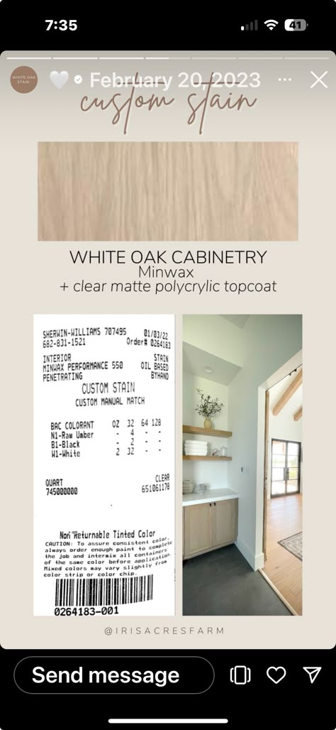 Baja Beige Stain Sherwin Williams, Best White Oak Stain Colors, Stain For White Oak Cabinets, White Oak Kitchen Cabinets Stain Color, White Oak Paint Color, White Oak Wood Stain, White Oak Stain Formula, Stain Mixes, Stains On White Oak