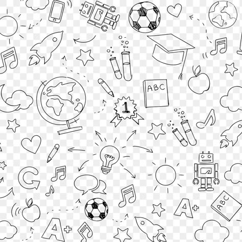 School Clipart Background, School Icons Png, School Symbols, Teacher Pattern, School Doodle, Fish Background, British School, Wallpaper Wa, Children Sketch