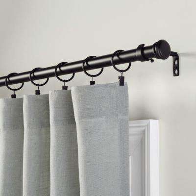 Curtain Hardware - Window Treatments - The Home Depot Curtain Clip Rings, Bay Window Curtain Rod, Sheet Curtains, Black Curtain Rods, Metal Curtain Pole, Retro Curtains, Crystal Curtains, Living Room Transformation, Curtain Rings With Clips