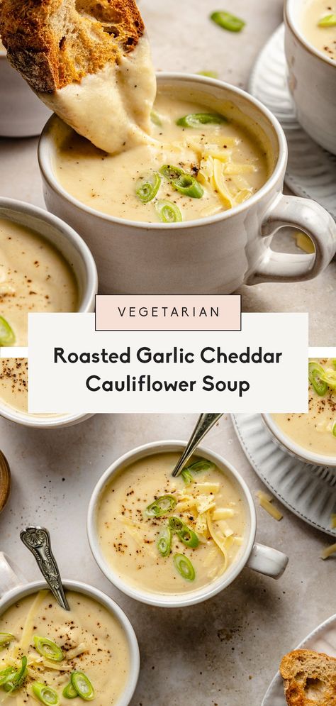 Easy Cauliflower Soup, Roasted Cauliflower Soup, Cauliflower Soup Recipes, Ambitious Kitchen, Cauliflower Soup, Soup Season, Easy Soups, Minestrone, Easy Soup Recipes