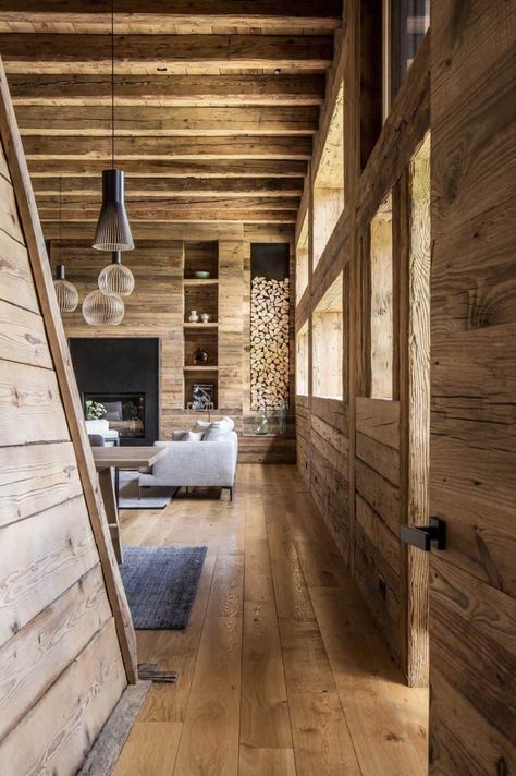 Warm and cozy rustic chalet in the snowy mountains of the French Alps European Chalet, Alpine Chalet Kitchen, French Ski Chalet, Alpine Chalet Exterior, French Chalet, 29 Rooms, Rustic Chalet, French Alps Chalet, Cozy Guest Rooms