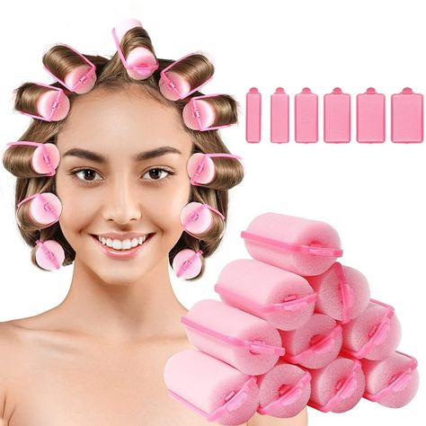 12pcs Sponge Hair Rollers, Foam Hair Roller Sleeping Hair Curlers Flexible Hair Styling Curlers Sponge Curlers for Hairdressing Styling (2.0cm-Pink) - Walmart.com Sponge Curlers, Foam Curlers, Sponge Hair Rollers, Hair Curling Tools, Foam Rollers Hair, Magic Hair Curlers, Sponge Rollers, Sleep Hairstyles, Hair Curlers Rollers