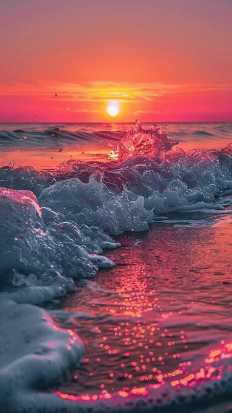 Beach Sunset Wallpaper, Cute Summer Wallpapers, Beautiful Ocean Pictures, Pretty Phone Wallpaper, Ocean Pictures, Pretty Landscapes, Beach Wallpaper, Sunset Wallpaper, Beautiful Landscape Wallpaper