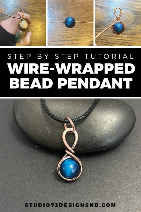 Beads Step By Step, Wire Sculpting, Wire Wrapping Beads, Wire Weaving Techniques, Diy Pendants, Wrapping Tutorial, Silversmithing Jewelry, Diy Jewelry Making Tutorials, Jewelry Making Tutorial