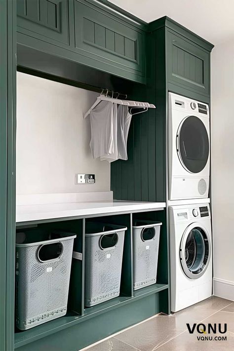 12 Utility Room Design Ideas – VQNU Small Space Utility Room, In Unit Washer And Dryer, Utility Stacked Washer Dryer, Laundry Room Design With Stacked Washer And Dryer, Stacked Laundry Room Design, Laundry Room Features, Washer Dryer Stacked Ideas, Laundry Room Ideas For Stacked Units, Utility With Toilet