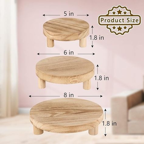 Amazon.com: JKLIND 3PCS Wooden Display Riser for Display,Round Display Stand,Wood Riser Pedestal Stand for Home Decor and Organizer(Black,8/6/5'') : Home & Kitchen Wood Riser, Display Pedestal, Pedestal Stand, Display Risers, Dark Wood Stain, Hawaiian Theme, Stick Crafts, Wooden Display, Table Display