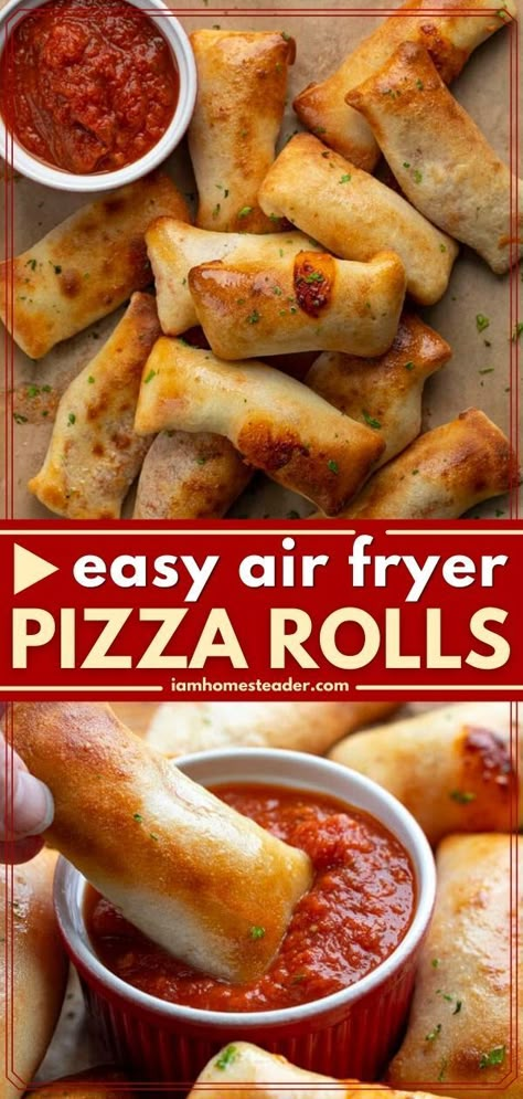 Air Fryer Pizza Rolls, Pizza Roll Ups, Air Fryer Pizza, Air Fryer Recipes Snacks, Pizza Roll, Air Fryer Oven Recipes, Air Fry Recipes, Easy Air Fryer, Air Fryer Dinner Recipes