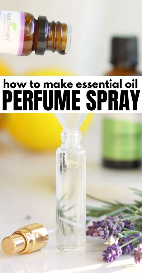 Learn how to make your own DIY essential oil perfume spray. This guide will help you to understand the basics of perfume making along with how to come up with the perfect blend by layering the different types of notes. Look for the seasonal essential oil perfume recipes at the end of this post! homemade, handmade, skincare How To Make Perfume Out Of Essential Oil, Essential Oil Hair Perfume Recipes, Honeysuckle Essential Oil Diy, Perfume Out Of Essential Oils, Vanilla Patchouli Perfume Diy, Diy Perfume Spray Essential Oils, Perfume Base Recipe, Essential Oil Diffuser Blends Recipes Health, Homemade Lavender Perfume