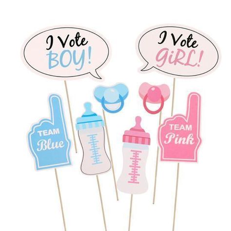 Whether you're having a gender reveal party or want a cute way to announce you're having a baby boy or girl - we've got ideas to reveal the big news!  Check out our link in BIO to know more.  Love these Photobooth Props? Get them from @welovegenderreveal!  #photobooth #props #pinkorblue #itsaboy #itsaboy #itsagirl #genderreveal #genderrevealparty #genderrevealideas #blue #pink #babyshower #prince #princess #boy #girl #teamblue #teampink Gender Reveal Photo Booth, Photo Booth Props Template, Shower Punch, Gender Reveal Photo, Baby Shower Photo Booth Props, Gender Reveal Photos, Gender Reveal Party Supplies, Photobooth Props, Boy Baby Shower Ideas