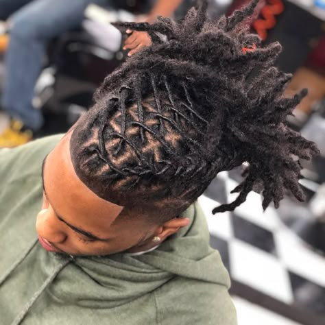 Styled Locs, Loc Hairstyles For Men, Retwist Styles, Men Loc Styles, Men Locs, Mens Dreadlock Styles, Mens Twists Hairstyles, Lock Styles, Loc Ideas