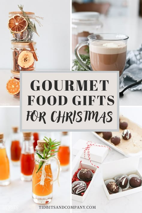 Make and give amazing gourmet food gifts at Christmas this year. These DIYs are simple to make and will leave everyone impressed! Christmas Gift Edible, Diy Kitchen Christmas Gifts, Savory Homemade Food Gifts, Best Homemade Food Gifts, Christmas Homemade Gifts Food, Best Christmas Food Gifts, Easy Food Christmas Gifts, Foodie Christmas Gifts, Savory Gift Ideas